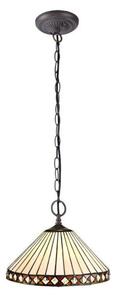 Cognac 2 Light Ceiling Pendant With 300mm Amber, Cream And Black Shade