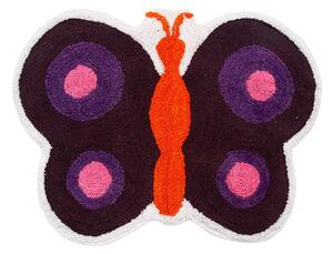 Homescapes Cotton Tufted Washable Purple Butterfly Children Rug