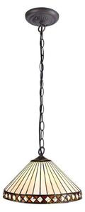 Cognac 1 Light Ceiling Pendant With 300mm Amber, Cream And Black Shade