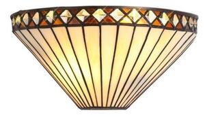 Cognac 2 Light Wall Light With Amber, Cream And Black Shade