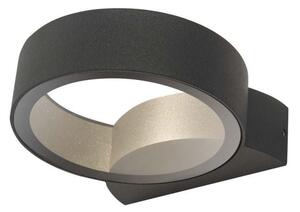 Dar REO3239 Reon Outdoor Round Wall Light In Grey With Clear Glass