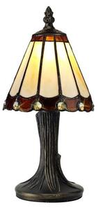 Shadow 1 Light Table Lamp With 300mm Cream, Brown, Clear, Black And Gold Shade