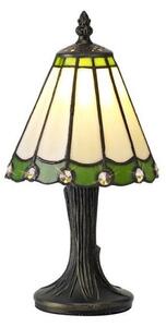 Shadow 1 Light Table Lamp With 300mm Cream, Green, Clear, Black And Gold Shade