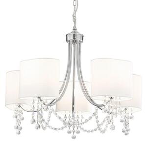 Searchlight 1055-5CC Nina 5 Light Chrome and Glass Pendant With Shades