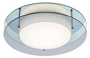 Disc Flush LED Ceiling Light In Opal White And Smoked Glass