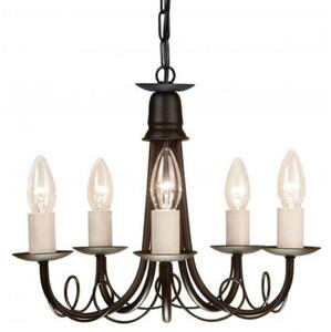 Elstead MN5 BLACK Minster 5 Light Ceiling Chandelier In Black - Fitting Only