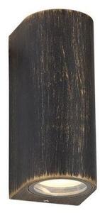 Poole 2 Light Outdoor Wall Light In Black And Gold