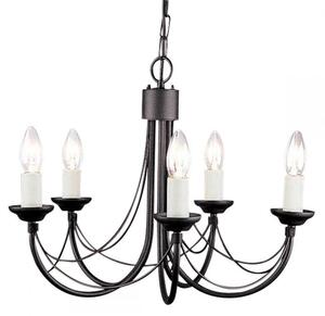 Elstead CB5 BLACK Carisbrooke 5 Light Multi-Arm Chandelier In Black - Fitting Only