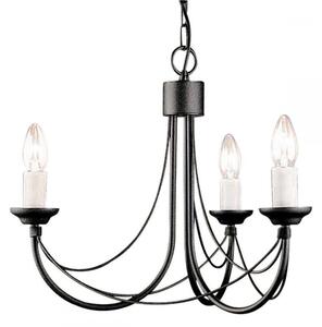 Elstead CB3 BLACK Carisbrooke 3 Light Multi-Arm Chandelier In Black - Fitting Only