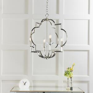 Endon 81915 Garland 4 Light Ceiling Pendant In Polished Nickel Plate And Clear Crystal