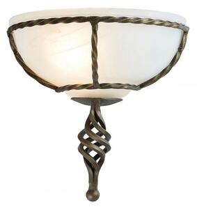 Elstead PB/WU BLK/GOLD Pembroke 1 Light Wall Uplighter In Black/Gold With Glass Shade