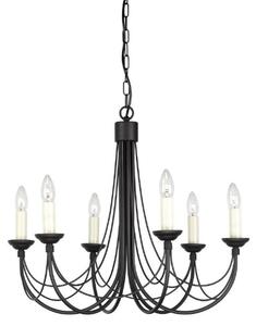 Elstead CB6 BLACK Carisbrooke 6 Light Multi-Arm Chandelier In Black - Fitting Only