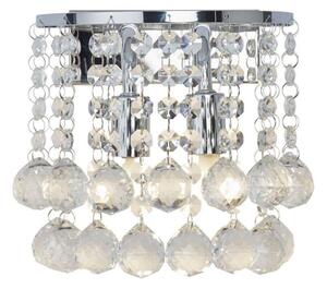 Searchlight 2402-2CC Hanna Chrome And Crystal 2 Light Wall Lamp