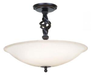 Elstead PB/SF/A BLACK Pembroke Semi Flush Ceiling Light In Black With Glass Shade