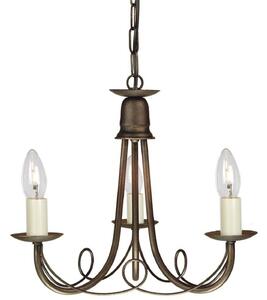 Elstead MN3 BLK/GLD Minster 3 Light Ceiling Chandelier In Black/Gold - Fitting Only