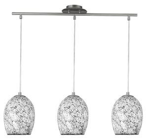 Searchlight 8069-3WH Crackle 3 Light White Mosaic Glass Pendant