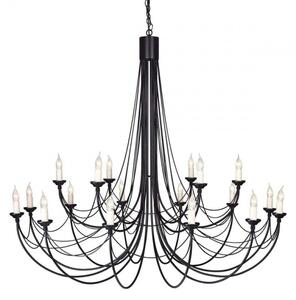 Elstead CB18 BLACK Carisbrooke 18 Light Two Tier Multi-Arm Chandelier In Black - Fitting Only