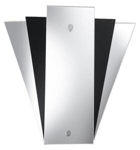 Searchlight 6201BK Black and Mirrored Glass Art Deco Style Wall Light