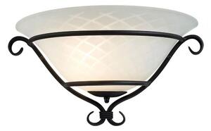 Elstead TCH/WU Torchiere 1 Light Wall Uplighter In Black With Glass Shade