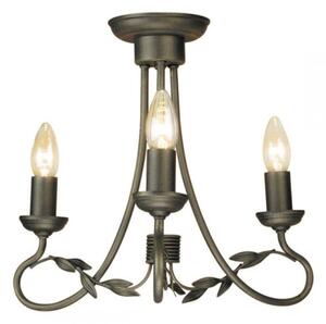 Elstead OV3 BLK/GOLD Olivia 3 Light Chandelier Light In Black/Gold - Fitting Only