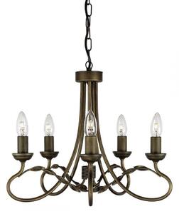 Elstead OV5 BLK/GOLD Olivia 5 Light Chandelier Light In Black/Gold - Fitting Only