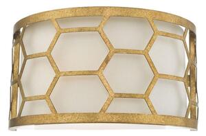 Dar EPS0712 Epstein 1 Light Wall Light In Gold With Ivory Linen Shade