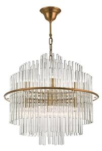 Dar LUK1735 Lukas 13 Light Ceiling Pendant In Gold With Clear Glass