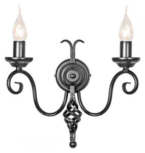 Elstead HR2A BLACK Harlech 2 Light Wall Light In Black - Fitting Only