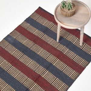 Homescapes Multicolour Striped Jute Rug, 60 x 100 cm