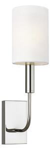 FE-BRIANNA1-PN Brianna 1 Light Wall Light In Polished Nickel With White Linen Shade