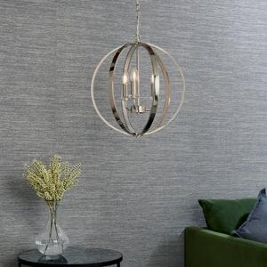 Endon 81507 Ritz 3 Light Ceiling Pendant In Nickel Plate And Clear Crystal