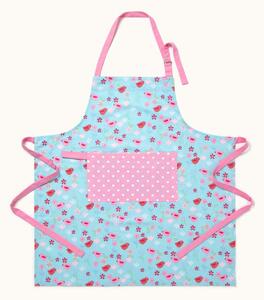 Homescapes Birds and Flowers Pink Blue Unisex Apron With Pocket