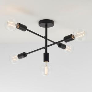 Endon 79502 Studio 5 Way Vintage Retro Ceiling Light In Matt Black