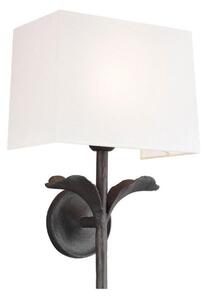 FE-GEORGIA1 Georgia 1 Light Wall Light In Aged Iron With White Linen Shade