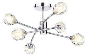 Dar SEA0646 Seattle 6 Light Semi Flush Ceiling Light In Satin Chrome