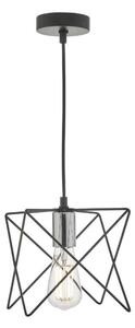 Dar MID0150 Midi 1 Light Ceiling Pendant In Black And Polished Chrome