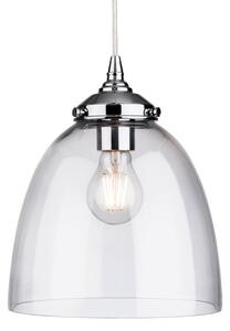 Firstlight 3727CH Seville 1 Light Ceiling Bell Pendant In Chrome With Clear Glass