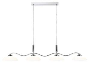 Searchlight 6184-4CC 4 Light Chrome with White Glass Ceiling Pendant