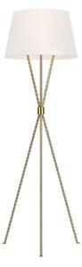 FE-PENNY-FL-BB Penny 1 Light Floor Light In Burnished Brass With White Linen Shade