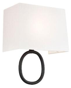 FE-INDO1 Indo 1 Light Wall Light In Aged Iron With White Linen Shade
