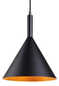 Firstlight 3717BK Everest 1 Light Ceiling Pendant In Black With Gold Inside