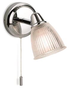 Firstlight 3747CH Echo 1 Light Bathroom Wall Light In Chrome, Glass Shade