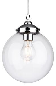 Firstlight 3726CH Seville 1 Light Ceiling Ball Pendant In Chrome With Clear Glass