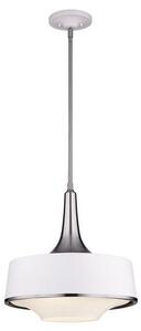 FE/HOLLOWAY/4P W Holloway 4 Light White and Steel Ceiling Pendant