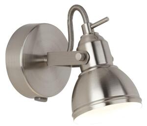 Modern Retro Satin Silver 1 Light Single Wall Spot light Fitting