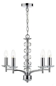 Dar OLE0550 Oleana 5 Light Chrome and Glass Ceiling Light