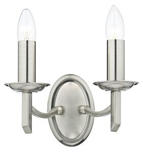 Dar AMB0946 Ambassador Satin Chrome Double Wall Light