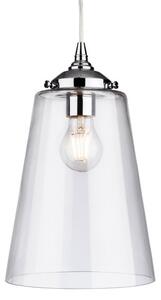 Firstlight 3728CH Seviller 1 Light Ceiling Cone Pendant In Chrome With Clear Glass