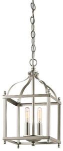 KL/LARKIN/P/S NI Larkin 2 Light Brushed Nickel Small Ceiling Lantern Pendant