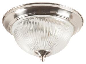 Modern 2 Light Satin Silver IP44 Flush Bathroom Ceiling Light